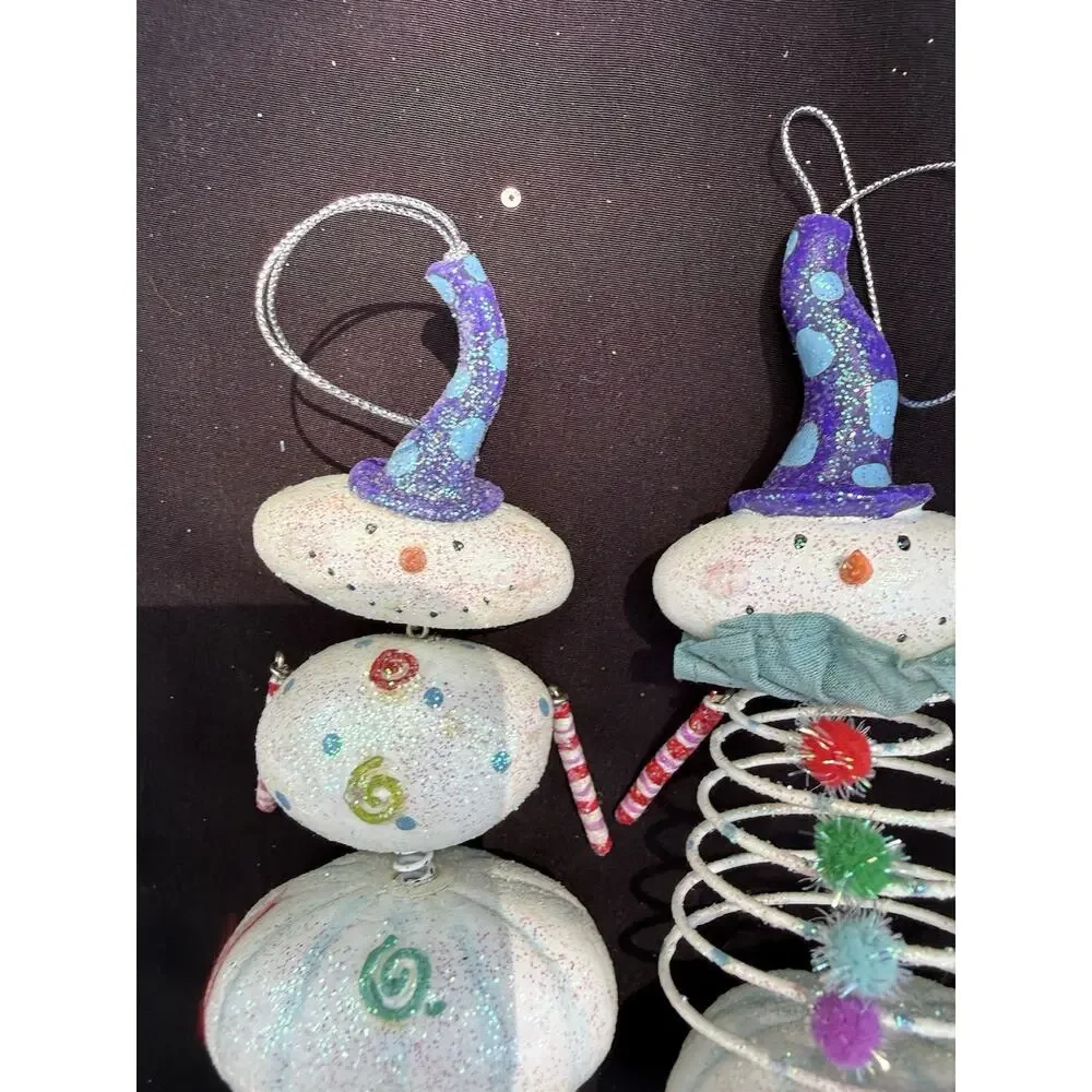 2 Midwest Of Cannon Falls Snowman Whimsical Christmas ornaments -K2